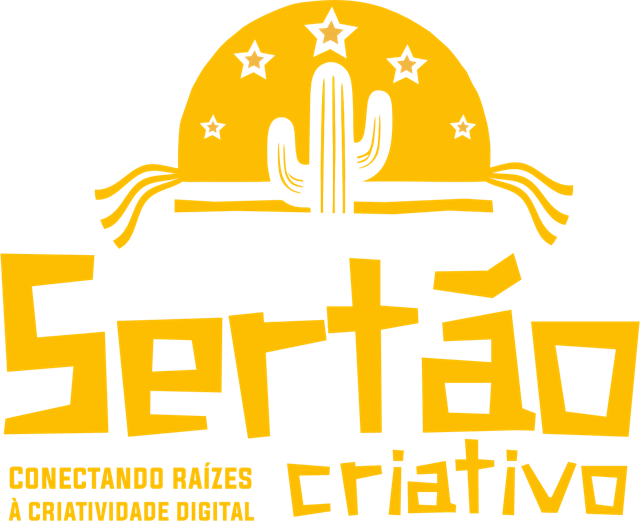 Logo Sertão Criativo: meio sol com mandacaru e estrelas, e o nome Sertão Criativo